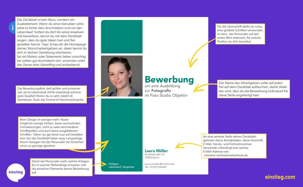 Deckblatt Bewerbung Muster Tipps