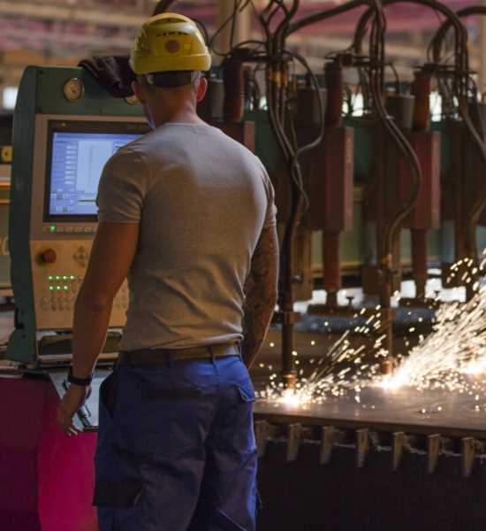 Arbeiten in der Stahlindustrie