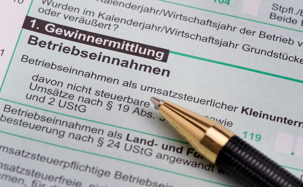 Formular einer Steuererklärung